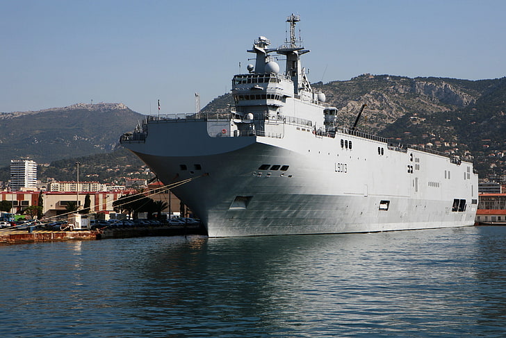 warship, Mistral, French navy, military, vehicle, transportation, HD wallpaper