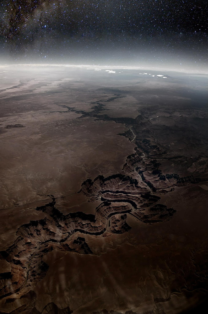 gray and black abstract painting, aerial view, Earth, Grand Canyon