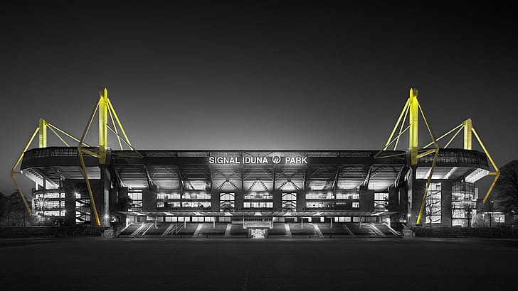 Signal Iduna Park, Dortmund, night, lights
