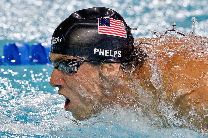 michael phelps, athlete, american swimmer, the baltimore bullet