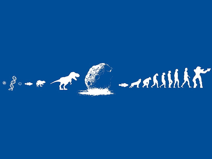 dinosaur illustration, evolution, Halo, video games, minimalism