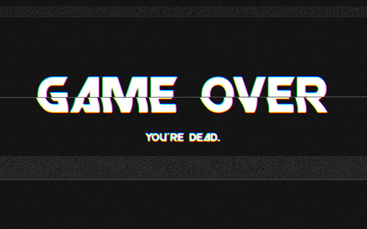 Game Over Dead Gray Grey HD, video games, HD wallpaper
