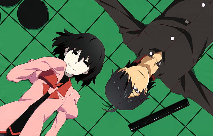 Anime, Monogatari (Series), Koyomi Araragi, Ougi Oshino, HD wallpaper