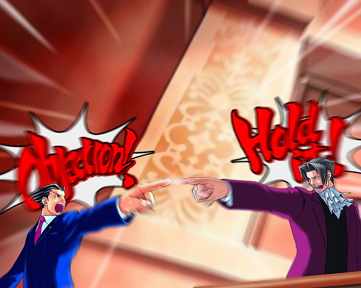 phoenix wright, video games, group of people, red, cooperation