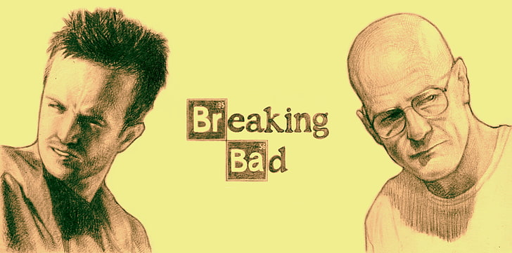 Breaking Bad, sketches, fan art, Jesse Pinkman, Walter White