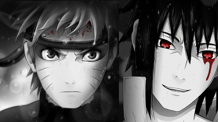 Sasuke and Naruto digital wallpaper, anime, Uzumaki Naruto, Uchiha Sasuke