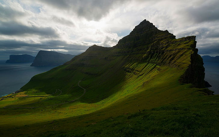 mountains, landscape, nature, island, Faroe Islands, Trøllanes