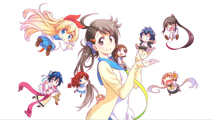 nisekoi anime anime girls school uniform ichijou raku kirisaki chitoge miyamoto ruri onodera haru onodera kosaki paula mccoy tachibana marika tsugumi seishirou, HD wallpaper