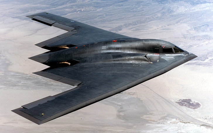 black fighter plane, aircraft, military, airplane, war, Northrop Grumman B-2 Spirit, HD wallpaper