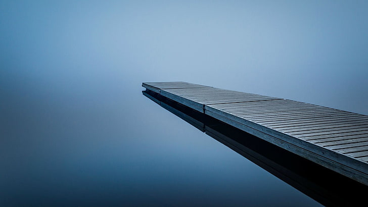 rectangular gray board digital wallpaper, water, pier, sky, architecture, HD wallpaper