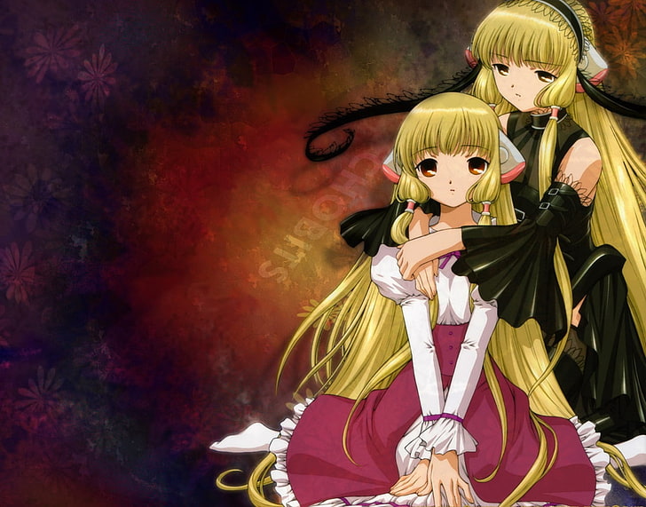 Hd Wallpaper Chobits Two Yellow Haired Girl Anime Characters