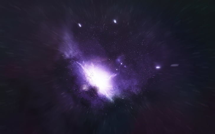purple galaxy, space, nebula, stars, science fiction, universe, HD wallpaper