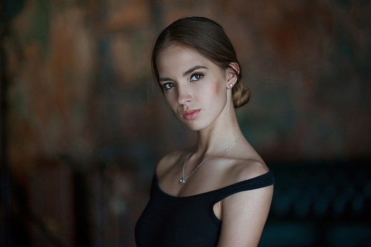 Victoria Lukina, women, model, face, portrait, brunette, beautiful woman, HD wallpaper