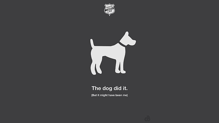 white dog illustration, minimalism, text, communication, mammal, HD wallpaper