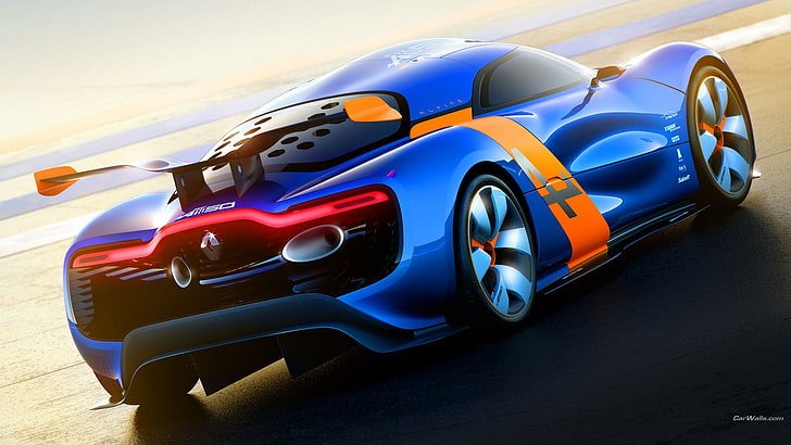 blue and red car toy, Renault Alpine, transportation, mode of transportation, HD wallpaper
