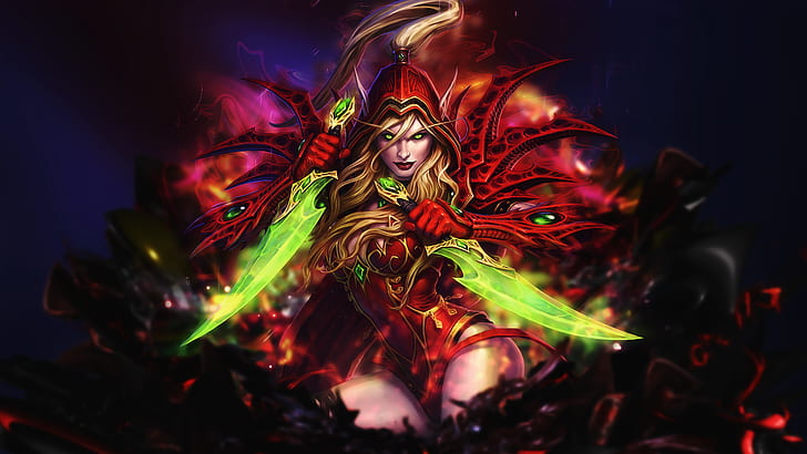 Valeera Sanguinar, World of Warcraft, artwork, Blood Elf