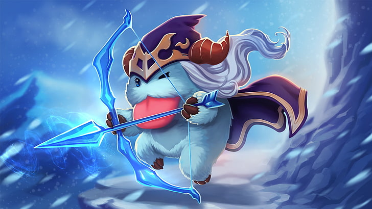 game wallpaper, League of Legends, Poro, Ashe, science, backgrounds, HD wallpaper