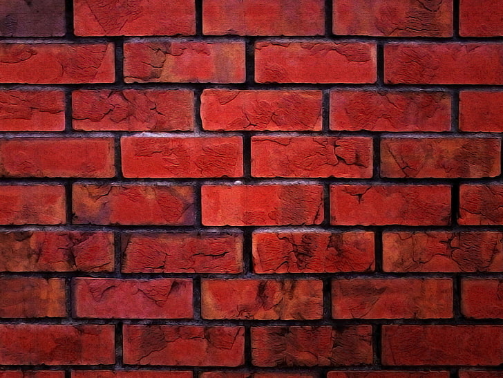 red concrete brick, bricks, wall, background, backgrounds, wall - Building Feature, HD wallpaper