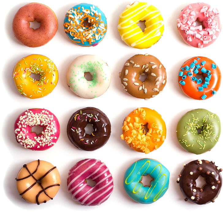 assorted-flavor doughnuts, donut, food, sprinkles, snack, dessert