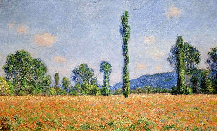 landscape, picture, Claude Monet, Field of poppies at Giverny