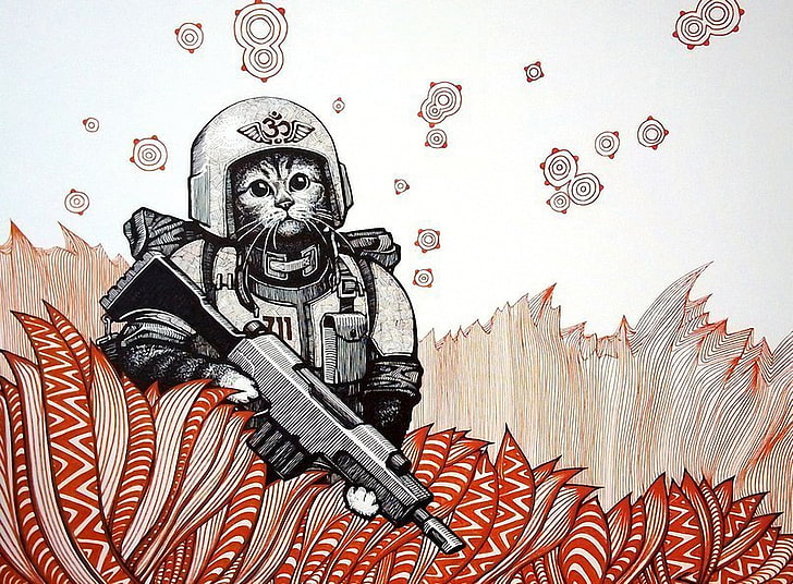 soldier cat illustration, Figure, Warrior, Soldiers, Warhammer, HD wallpaper