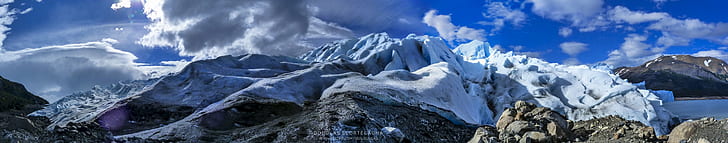 snowy mountain, Panoramic, glacier, patagonia, el  calafate, perito  moreno, HD wallpaper