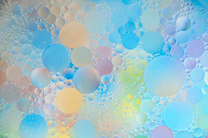Paint, oil, water, bubbles, abstraction, the air, HD wallpaper