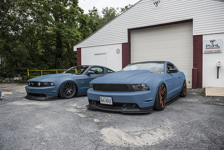 blue coupe, Ford Mustang, muscle cars, Shelby, Shelby GT, tuning, HD wallpaper