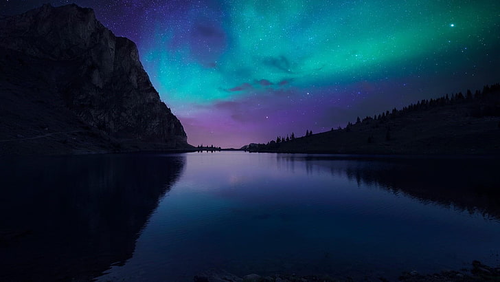 aurora, atmosphere, nature, water, night sky, aurora borealis, HD wallpaper