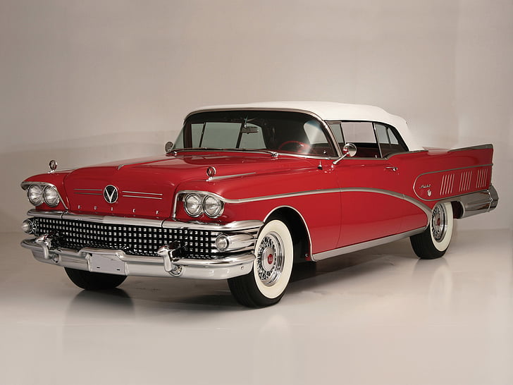 1958, 756 4867x, buick, convertible, limited, luxury, retro, HD wallpaper