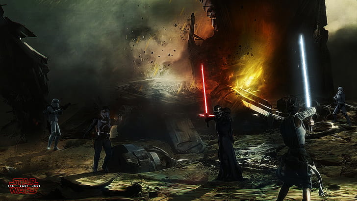 Star Wars, Star Wars: The Last Jedi, Adam Driver, Daisy Ridley, HD wallpaper