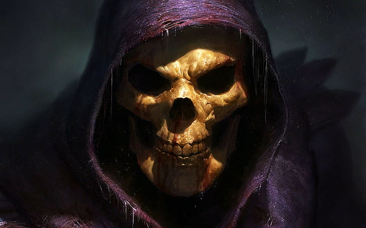 fantasy art, skull, He-Man, spooky, Skeletor