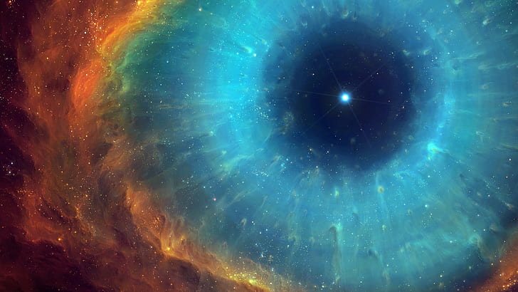 universe, eyes, nebula, helix nebula, space, stars, TylerCreatesWorlds, HD wallpaper