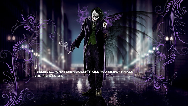 the Joker digital wallpaper, quote, vector art, The Dark Knight