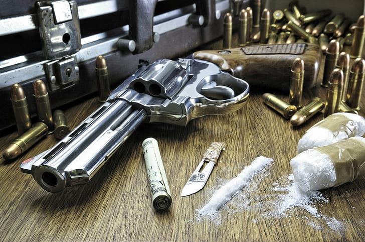 ammo, bullet, cigarette, cocaine, crime, dark, drugs, gun, weapon