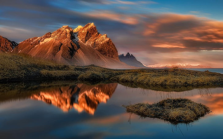 Reflection In Water Stokksnes Vestrahorn Mountain In East Iceland Desktop Wallpaper Hd 1800×2880, HD wallpaper