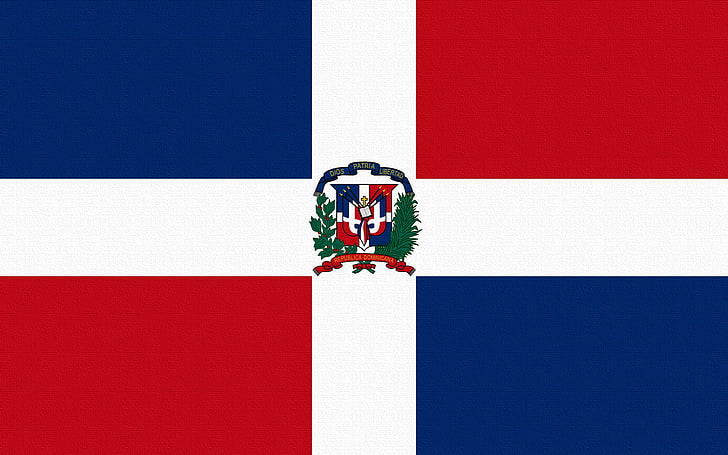 red, white, and blue flag, Cross, Dominican Republic, Square, HD wallpaper