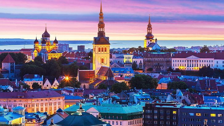 tallinn, estonia, landmark, city, europe, sky, tourist attraction