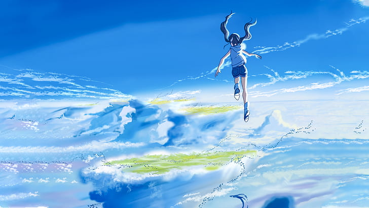 Anime, Weathering With You, Cloud, Hina Amano, Tenki no ko, HD wallpaper