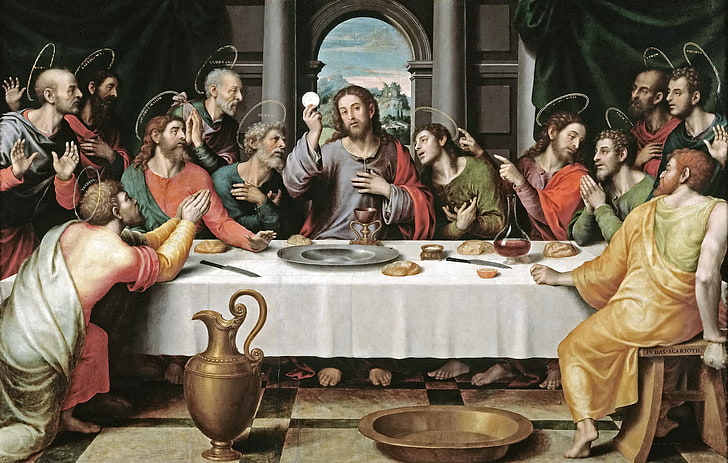 The Last Supper painting, picture, religion, mythology, Juan de Juanes appear