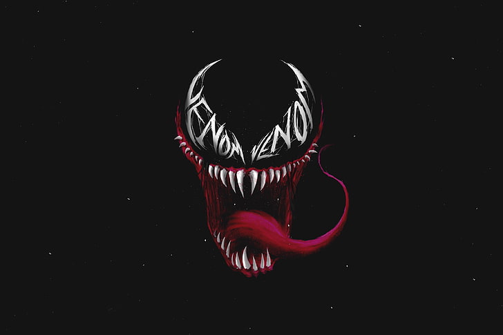 Venom, Fan art, Dark background, Black, 4K, studio shot, black background
