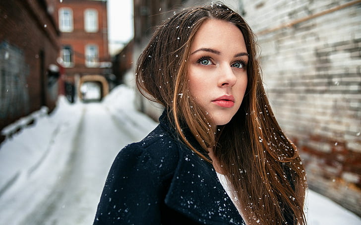 Valeria, snow, Kirill Averyanov, women outdoors, street, winter