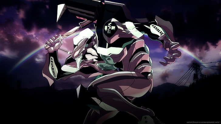 fictional character holding weapon graphic wallpaper, Neon Genesis Evangelion, HD wallpaper