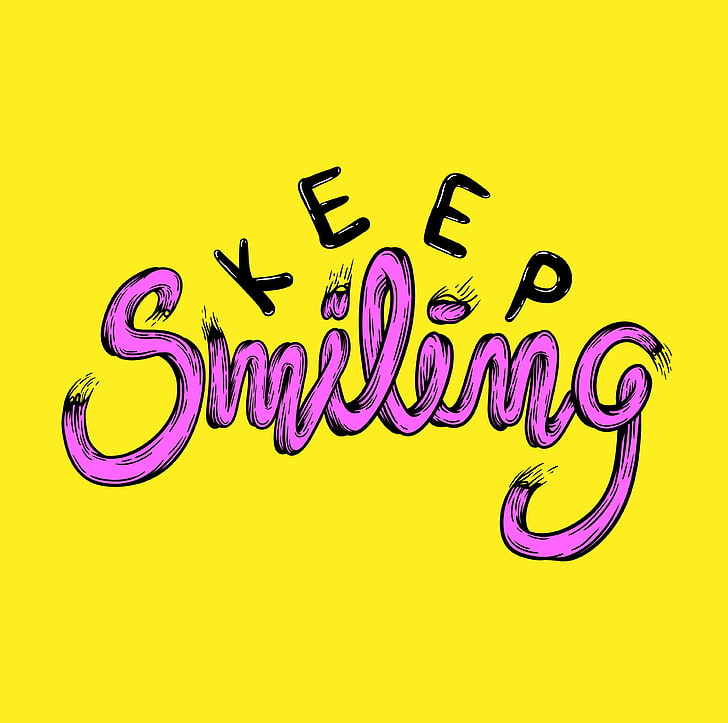 Keep Smiling, Keep Smiling template, Artistic, Typography, Vector
