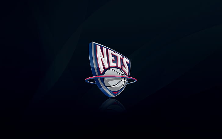 New Jersey Nets Logo, brooklyn nets logo, background, black, nba