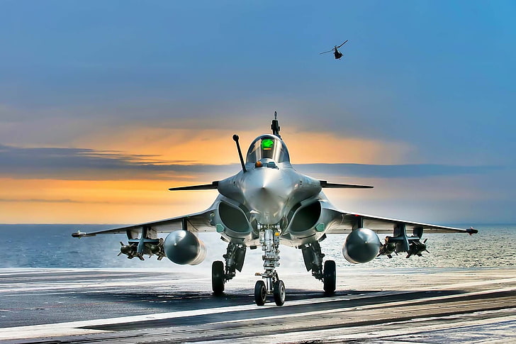 the plane, dawn, fighter, attack, Dassault Rafale, the fourth generation, HD wallpaper