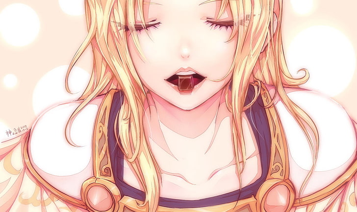 blonde hair female anime character illustration, League of Legends