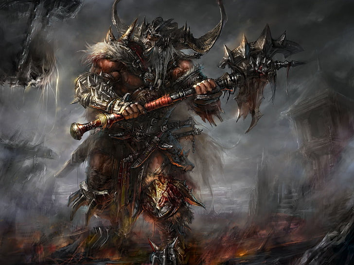 black character holding sword digital wallpaper, Diablo, Diablo III, HD wallpaper