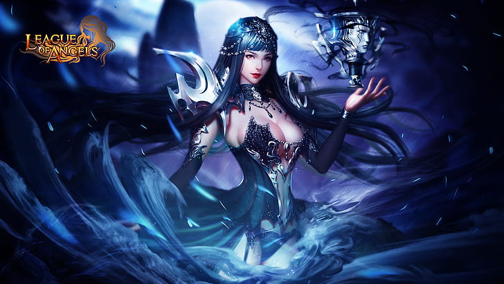 League Of Angels Popular Game Angel Of The Night Nyx Hero Attack Magic Damage Wallpaper For Desktop 1920 1080, HD wallpaper