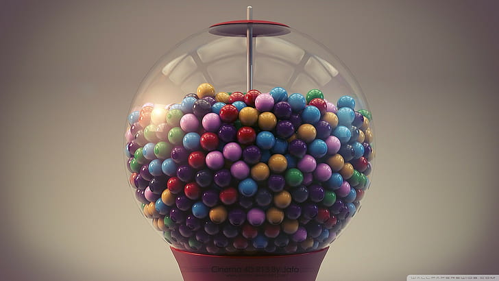 bubble gum, balls, digital art, render, 3D, CGI, HD wallpaper